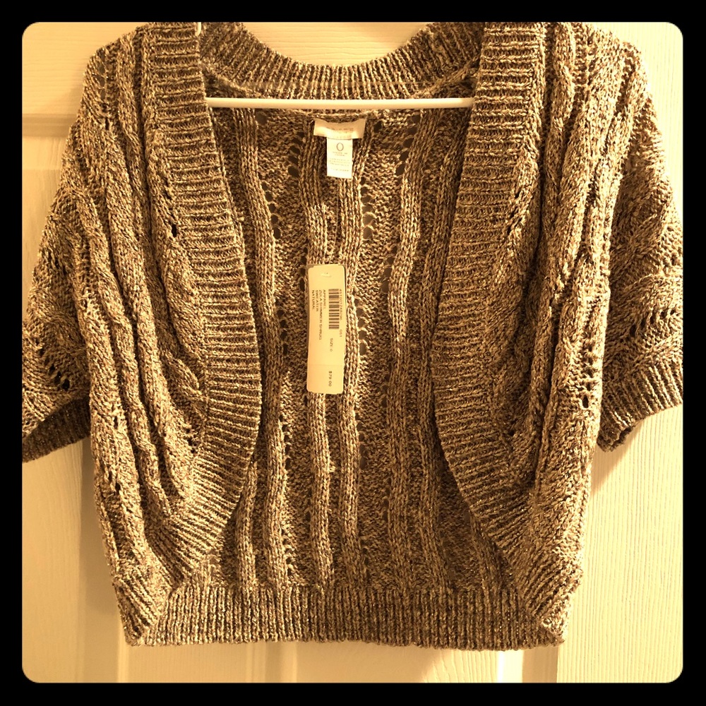 Crop gold glitter shrug